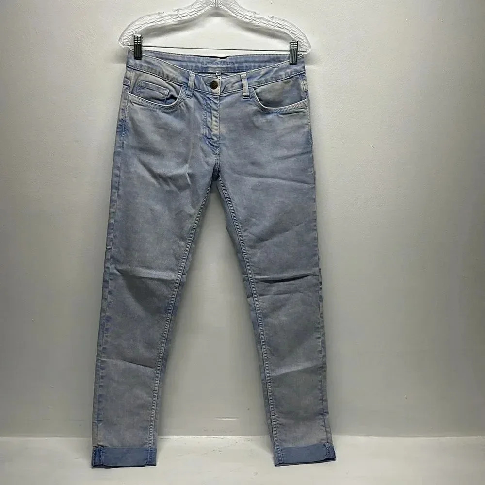 Sandro Denim Jeans Jean Cotton Stretch Cuffed Straight Leg Blue Size EU 40 US 32
